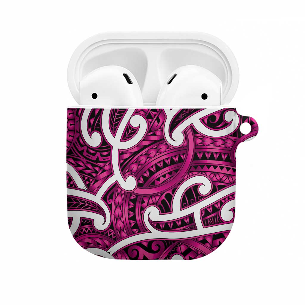Aotearoa Maori Kowhaiwhai AirPods Case Mawhero Puhoro and Patiki LT9 Pink - Polynesian Pride