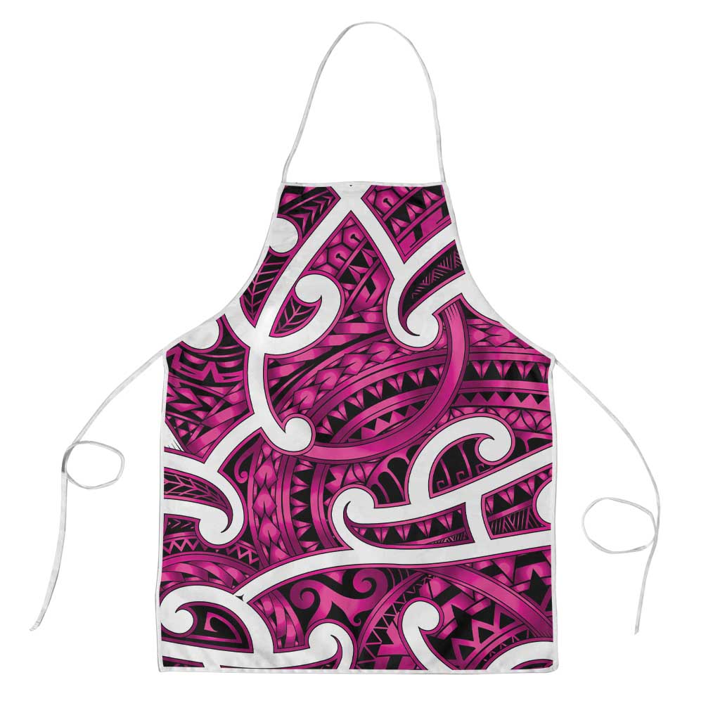 Aotearoa Maori Kowhaiwhai Apron Mawhero Puhoro and Patiki LT9 Pink - Polynesian Pride