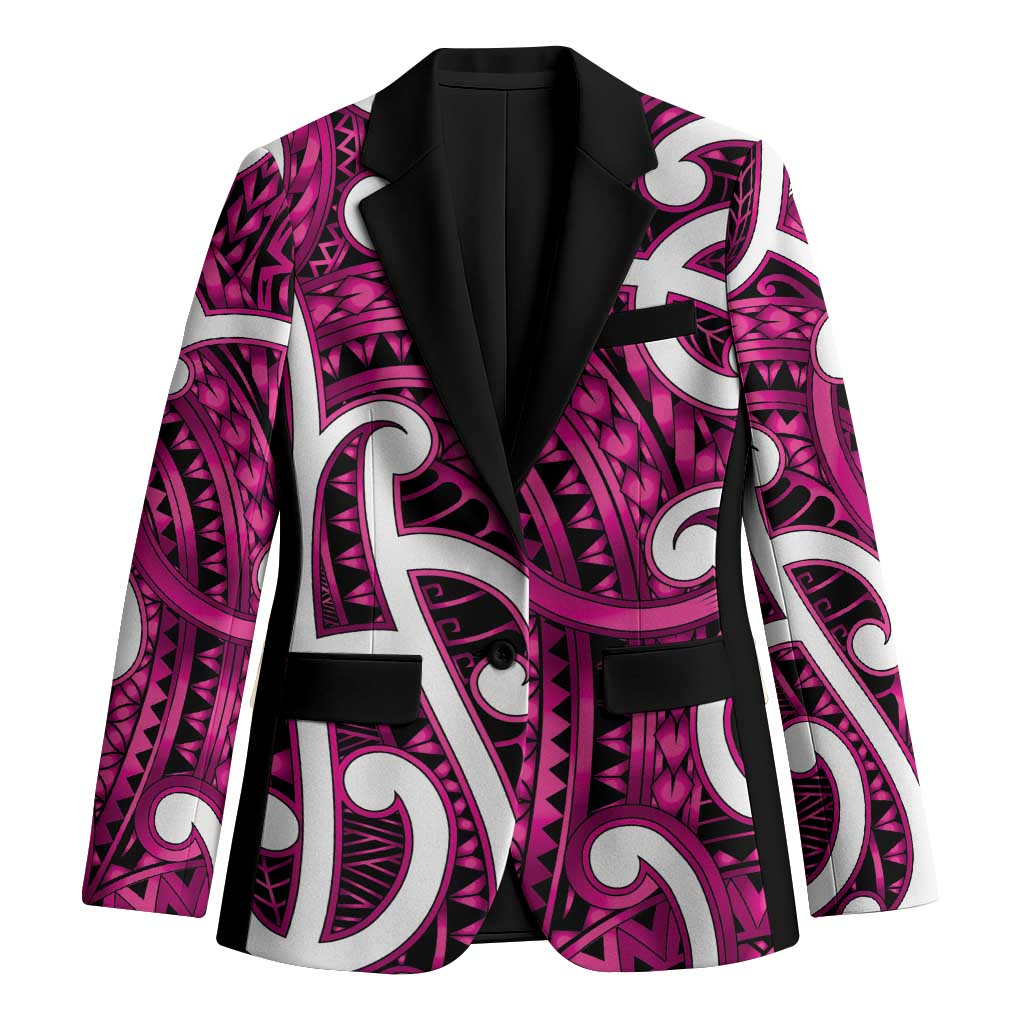 Aotearoa Maori Kowhaiwhai Blazer Mawhero Puhoro and Patiki LT9 Unisex Pink - Polynesian Pride