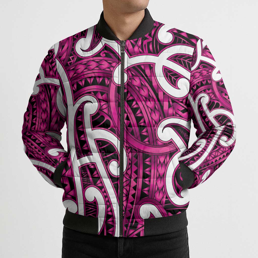 Aotearoa Maori Kowhaiwhai Bomber Puffer Jacket Mawhero Puhoro and Patiki LT9 - Polynesian Pride