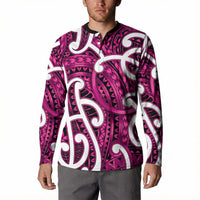 Aotearoa Maori Kowhaiwhai Button Sweatshirt Mawhero Puhoro and Patiki