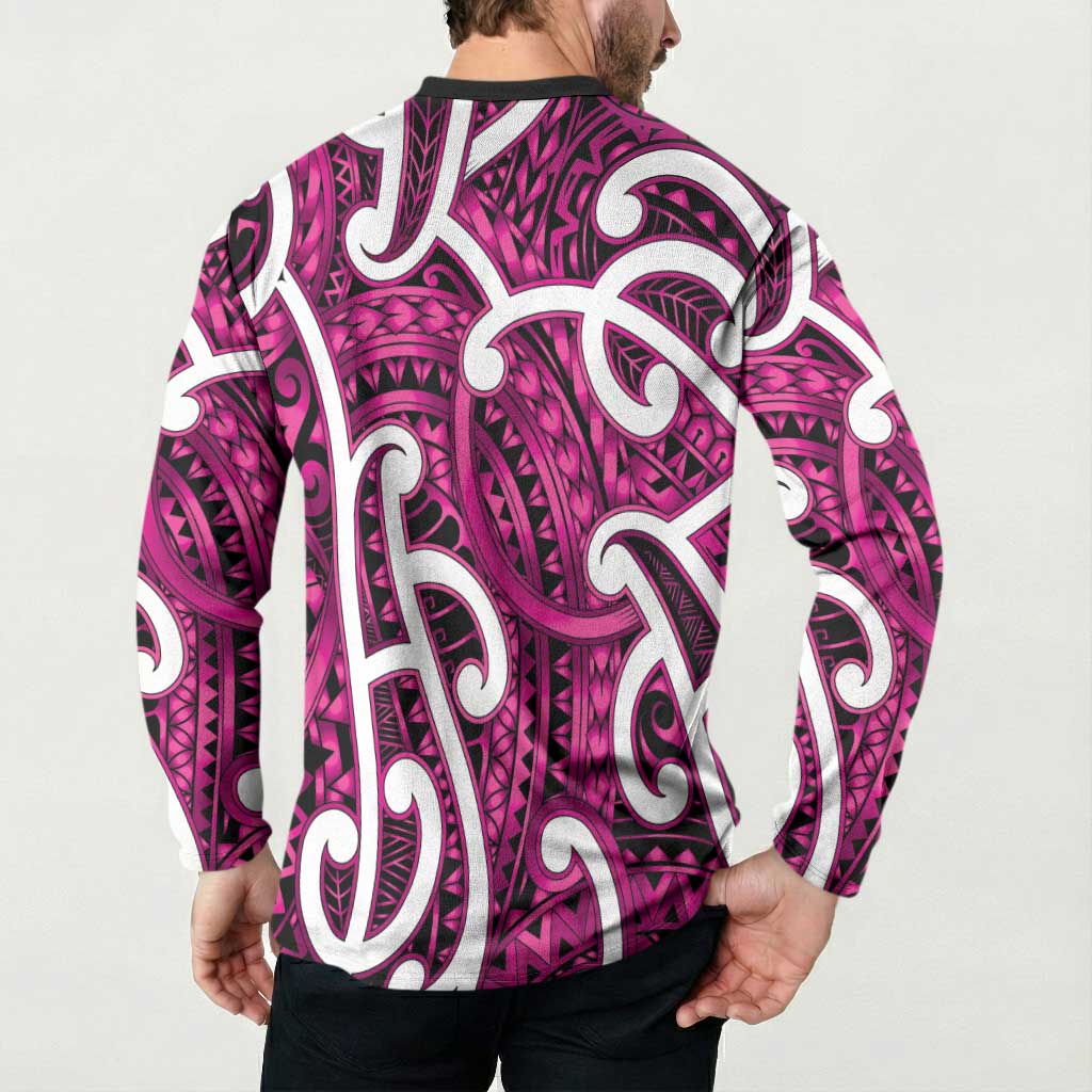 Aotearoa Maori Kowhaiwhai Button Sweatshirt Mawhero Puhoro and Patiki