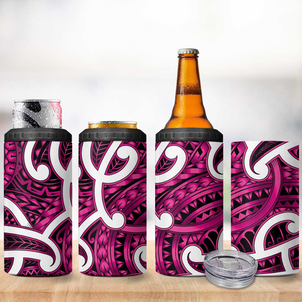 Aotearoa Maori Kowhaiwhai 4 in 1 Can Cooler Tumbler Mawhero Puhoro and Patiki