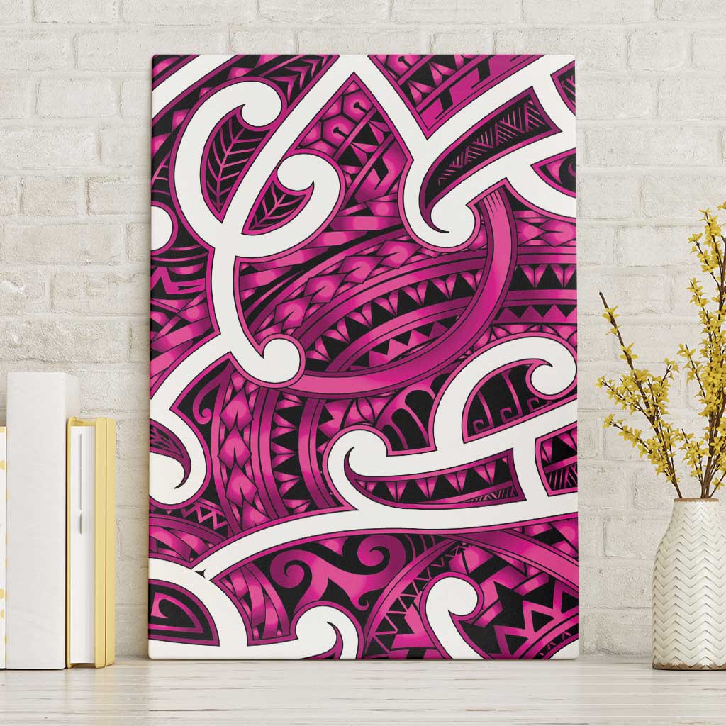 Aotearoa Maori Kowhaiwhai Canvas Wall Art Mawhero Puhoro and Patiki LT9 Without Frame Pink - Polynesian Pride