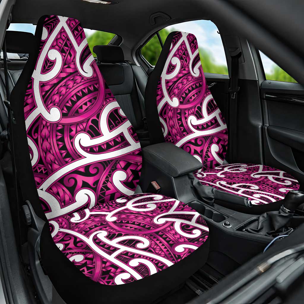 Aotearoa Maori Kowhaiwhai Car Seat Cover Mawhero Puhoro and Patiki LT9 One Size Pink - Polynesian Pride