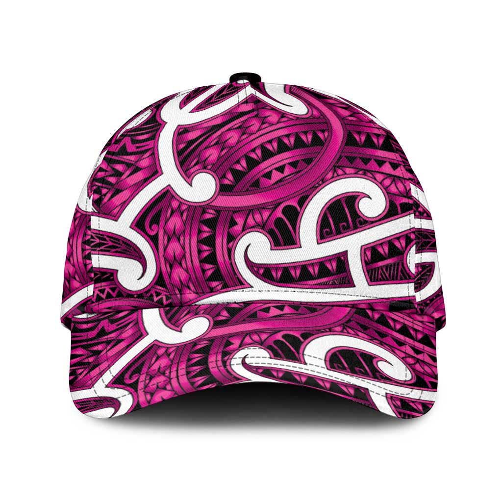 Aotearoa Maori Kowhaiwhai Classic Cap Mawhero Puhoro and Patiki LT9 Universal Fit Pink - Polynesian Pride