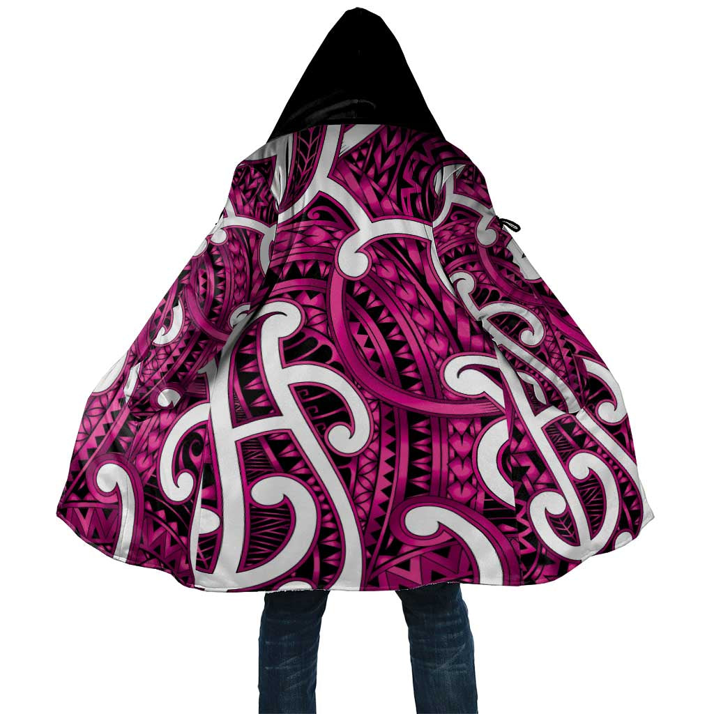 Aotearoa Maori Kowhaiwhai Cloak Mawhero Puhoro and Patiki LT9 Unisex Pink - Polynesian Pride