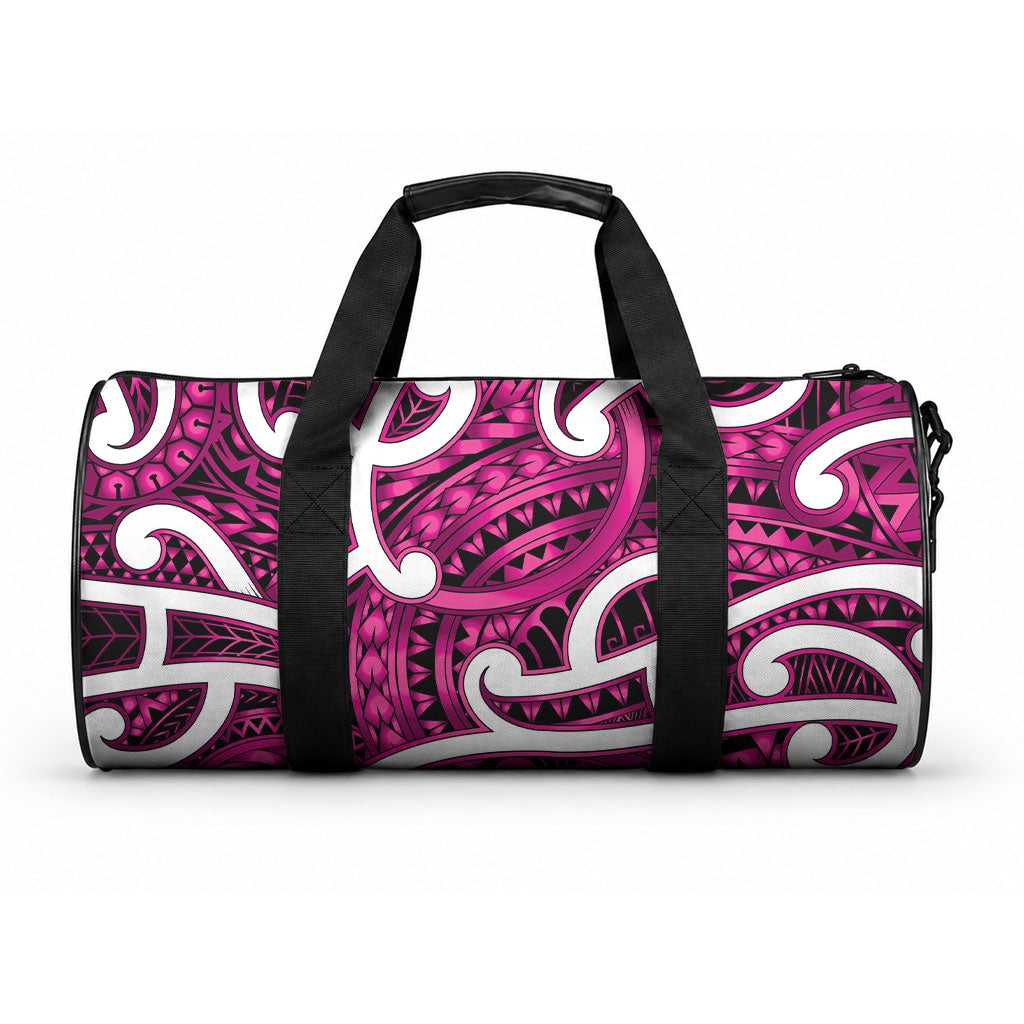 Aotearoa Maori Kowhaiwhai Duffle Bag Mawhero Puhoro and Patiki LT9 One size Pink - Polynesian Pride