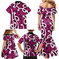 Aotearoa Maori Kowhaiwhai Family Matching Mermaid Dress and Hawaiian Shirt Mawhero Puhoro and Patiki
