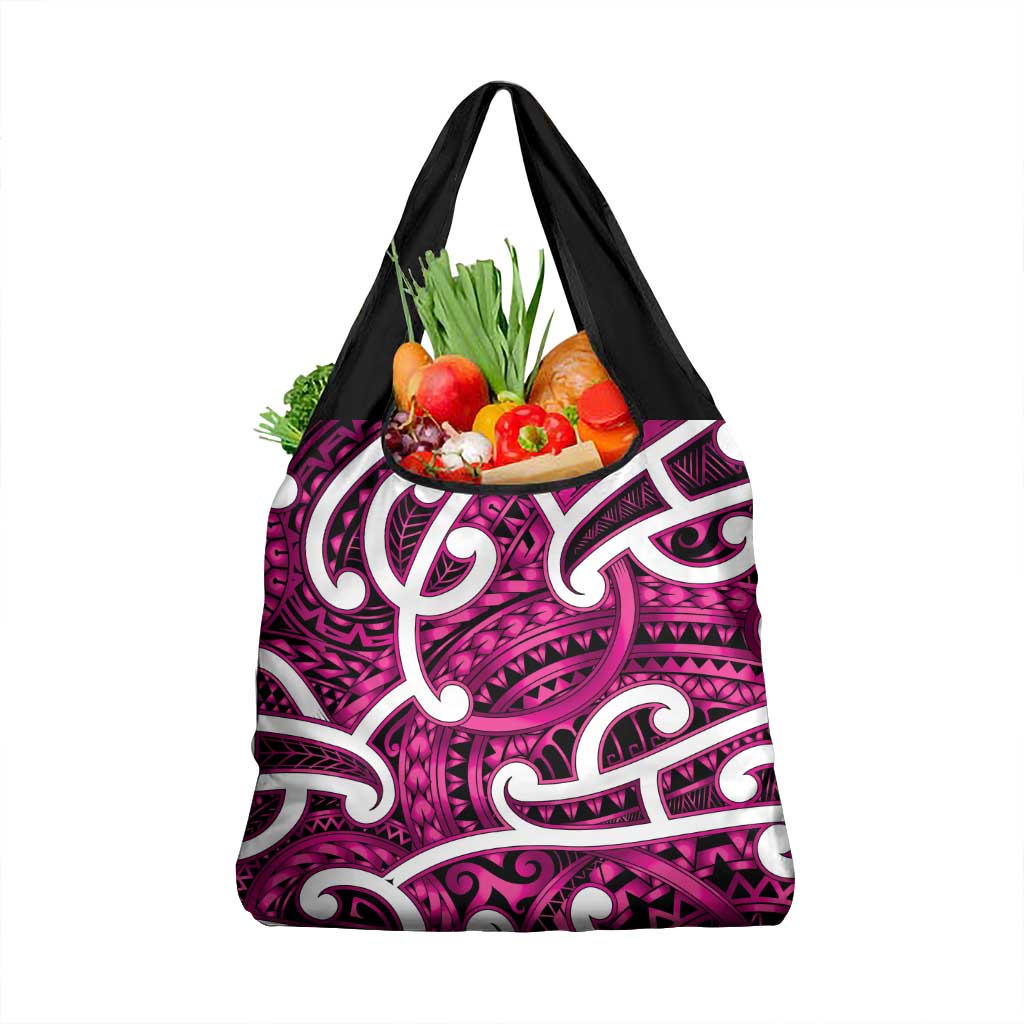 Aotearoa Maori Kowhaiwhai Grocery Bag Mawhero Puhoro and Patiki LT9 1-pack One Size Pink - Polynesian Pride