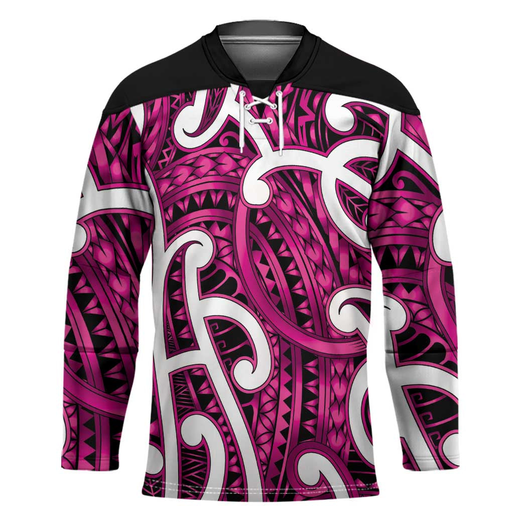 Aotearoa Maori Kowhaiwhai Hockey Jersey Mawhero Puhoro and Patiki LT9 Unisex Pink - Polynesian Pride
