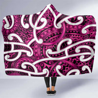Aotearoa Maori Kowhaiwhai Hooded Blanket Mawhero Puhoro and Patiki LT9 One Size Pink - Polynesian Pride