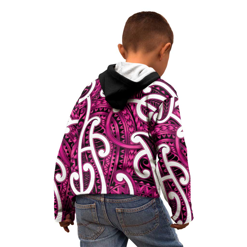 Aotearoa Maori Kowhaiwhai Kid Hoodie Mawhero Puhoro and Patiki LT9 - Polynesian Pride