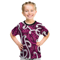Aotearoa Maori Kowhaiwhai Kid T Shirt Mawhero Puhoro and Patiki