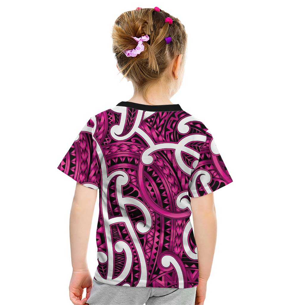 Aotearoa Maori Kowhaiwhai Kid T Shirt Mawhero Puhoro and Patiki