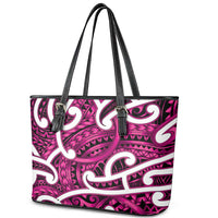 Aotearoa Maori Kowhaiwhai Leather Tote Bag Mawhero Puhoro and Patiki LT9 - Polynesian Pride