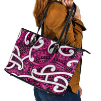 Aotearoa Maori Kowhaiwhai Leather Tote Bag Mawhero Puhoro and Patiki LT9 - Polynesian Pride