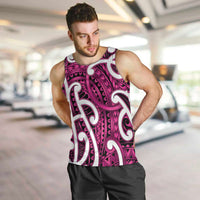 Aotearoa Maori Kowhaiwhai Men Tank Top Mawhero Puhoro and Patiki LT9 Pink - Polynesian Pride
