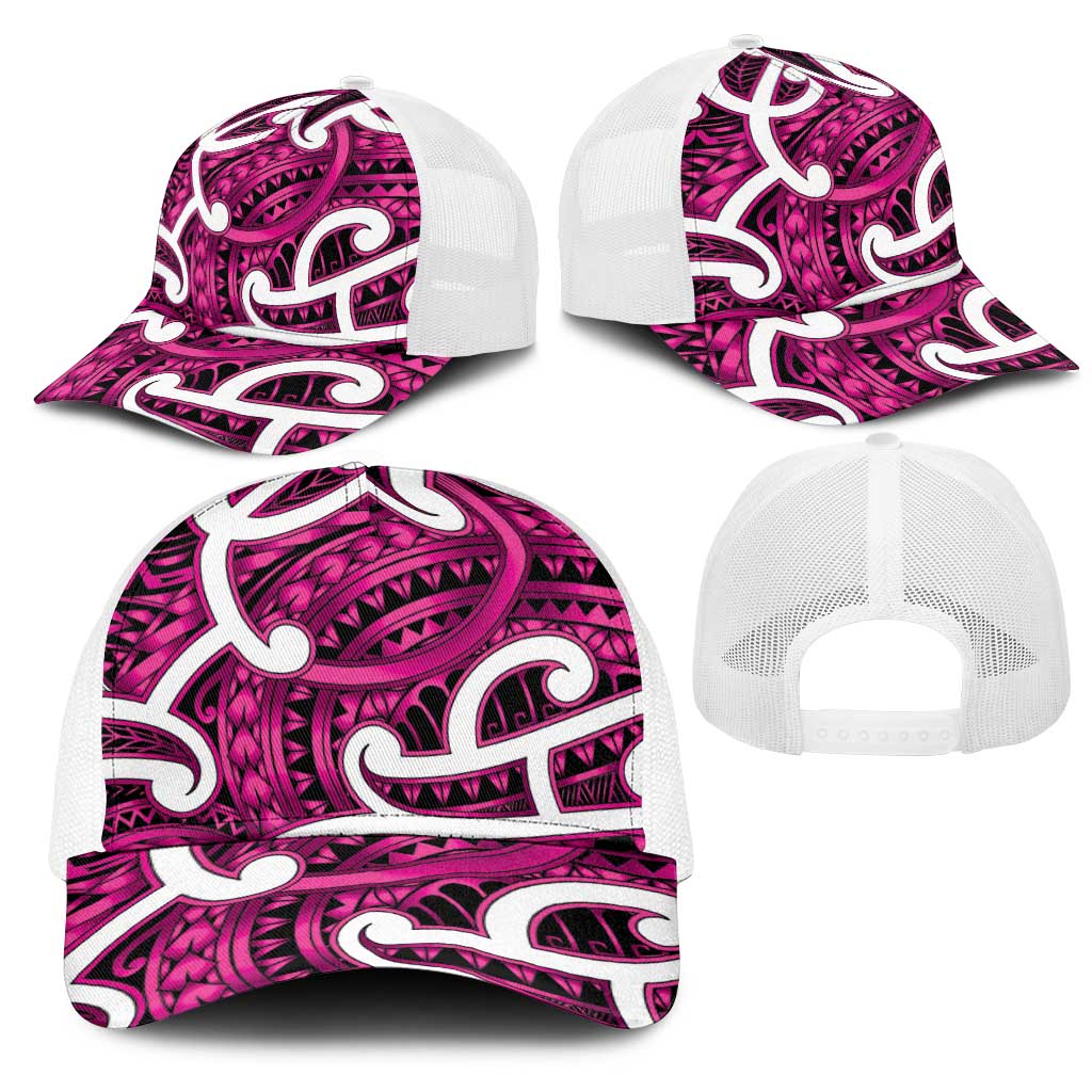 Aotearoa Maori Kowhaiwhai Mesh Trucker Cap Mawhero Puhoro and Patiki LT9 - Polynesian Pride