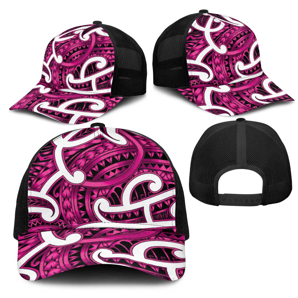 Aotearoa Maori Kowhaiwhai Mesh Trucker Cap Mawhero Puhoro and Patiki LT9 - Polynesian Pride