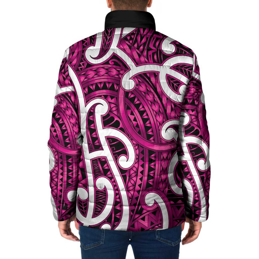 Aotearoa Maori Kowhaiwhai Padded Jacket Mawhero Puhoro and Patiki