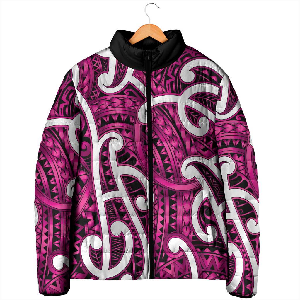 Aotearoa Maori Kowhaiwhai Padded Jacket Mawhero Puhoro and Patiki