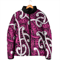 Aotearoa Maori Kowhaiwhai Padded Jacket Mawhero Puhoro and Patiki