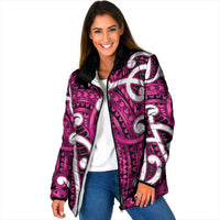 Aotearoa Maori Kowhaiwhai Padded Jacket Mawhero Puhoro and Patiki