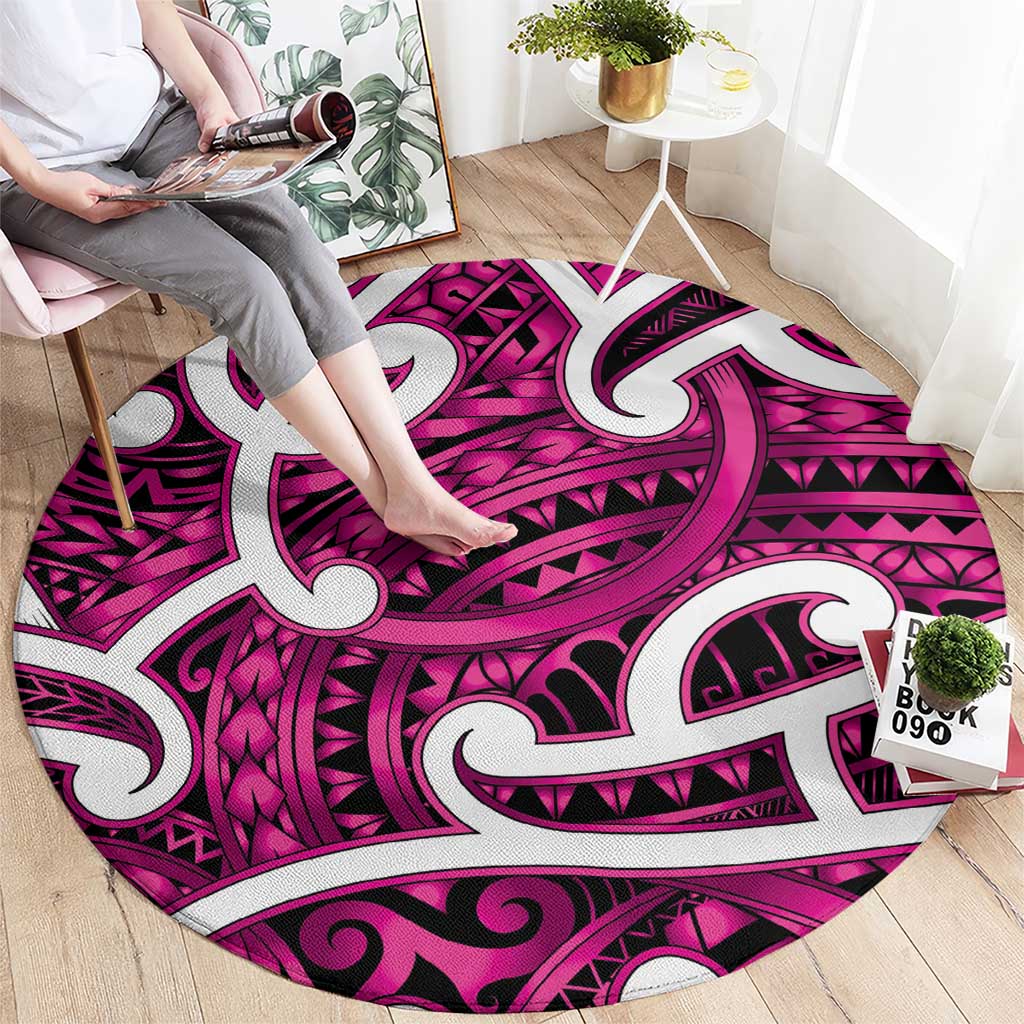 Aotearoa Maori Kowhaiwhai Round Carpet Mawhero Puhoro and Patiki LT9 - Polynesian Pride