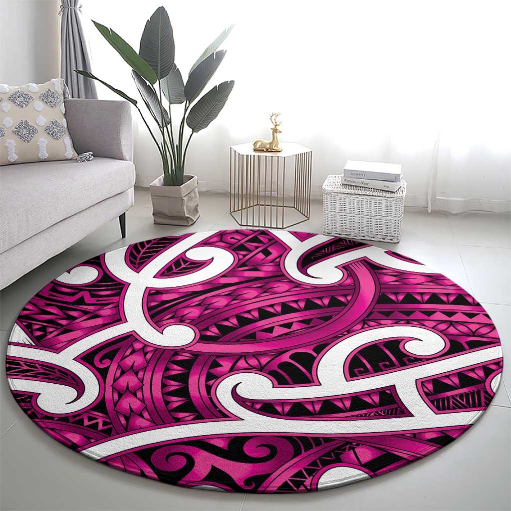 Aotearoa Maori Kowhaiwhai Round Carpet Mawhero Puhoro and Patiki LT9 - Polynesian Pride