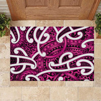 Aotearoa Maori Kowhaiwhai Rubber Doormat Mawhero Puhoro and Patiki LT9 Pink - Polynesian Pride