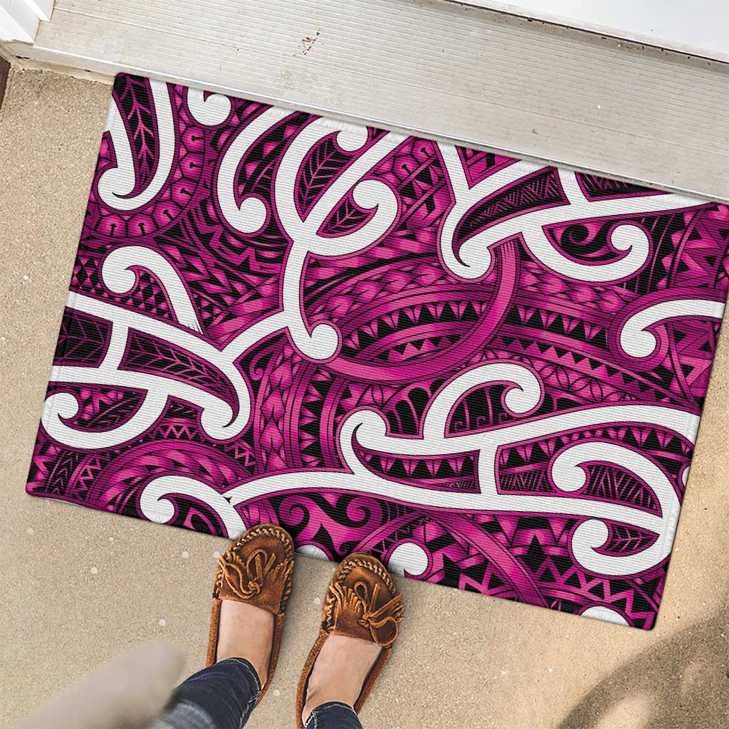 Aotearoa Maori Kowhaiwhai Rubber Doormat Mawhero Puhoro and Patiki LT9 - Polynesian Pride
