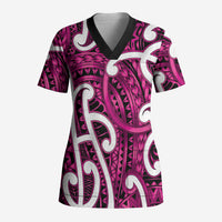 Aotearoa Maori Kowhaiwhai Scrub Top Mawhero Puhoro and Patiki
