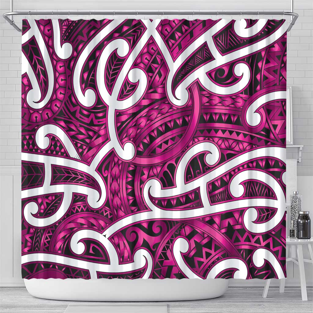 Aotearoa Maori Kowhaiwhai Shower Curtain Mawhero Puhoro and Patiki LT9 - Polynesian Pride