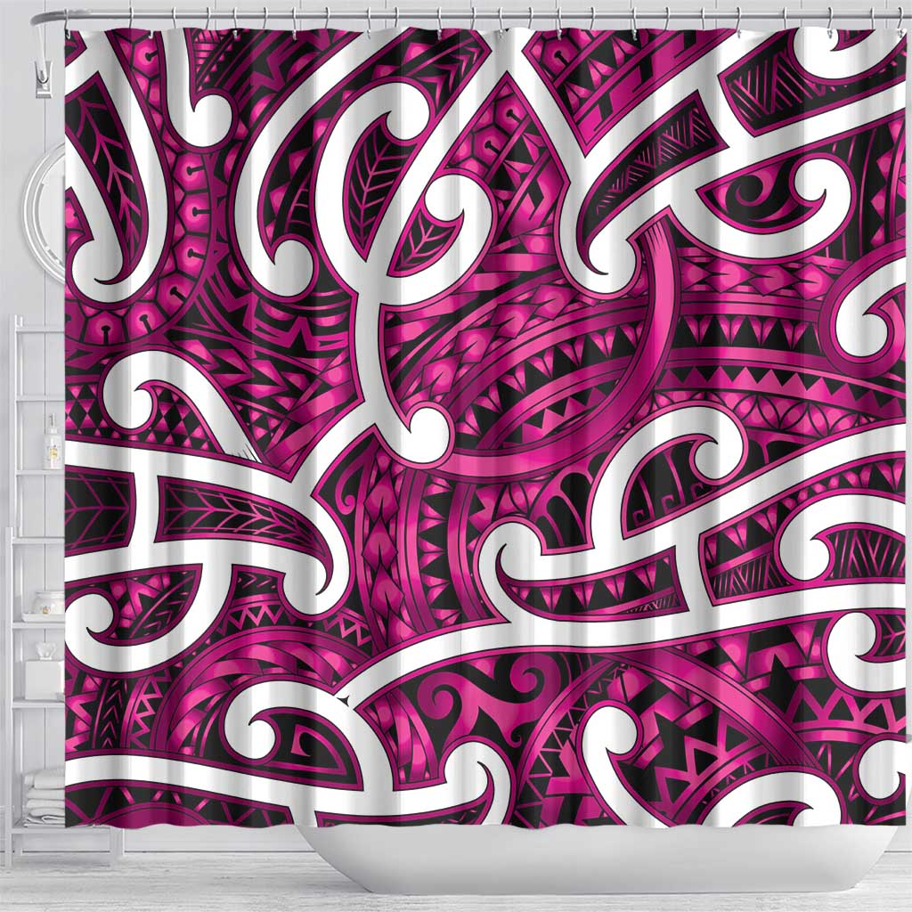 Aotearoa Maori Kowhaiwhai Shower Curtain Mawhero Puhoro and Patiki LT9 - Polynesian Pride