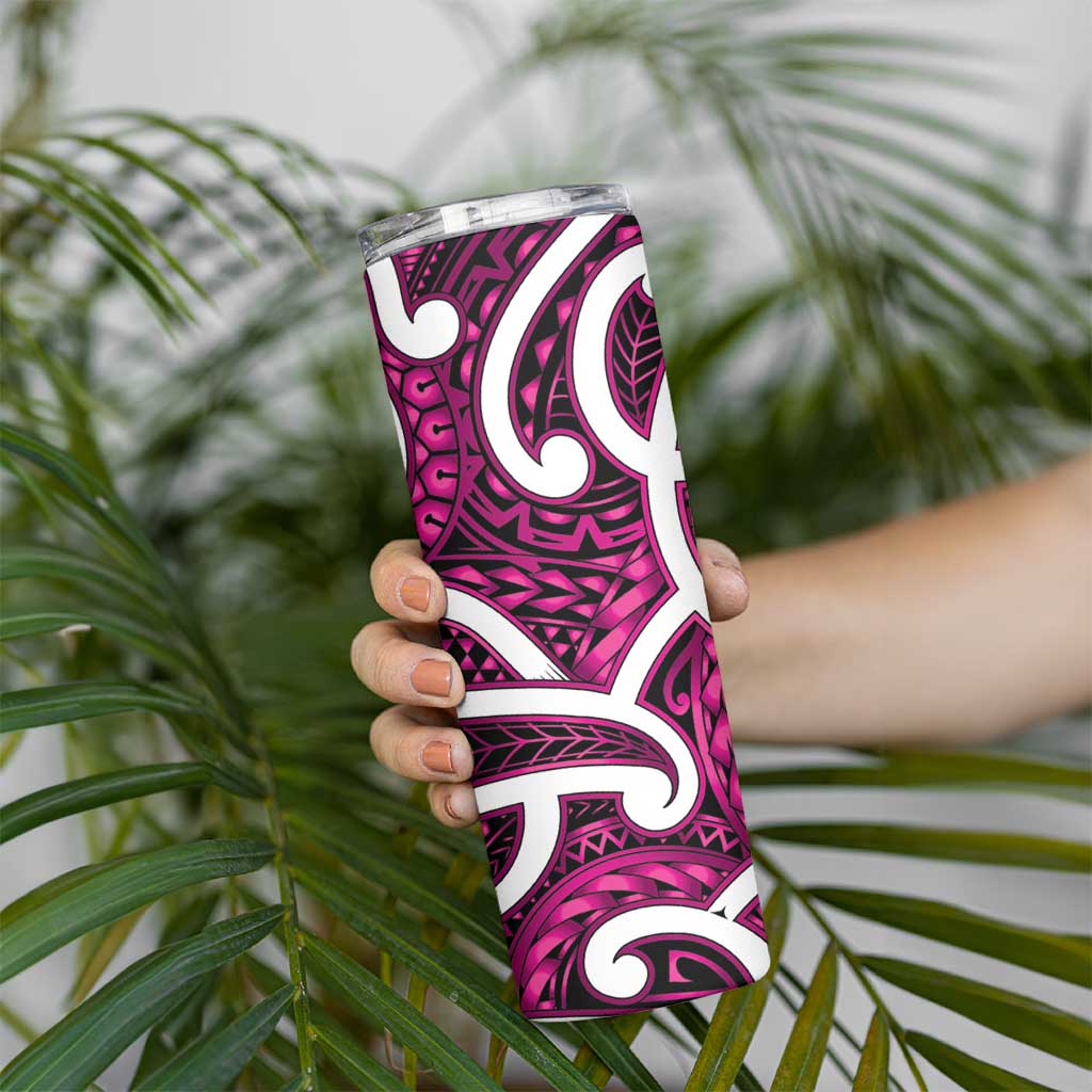Aotearoa Maori Kowhaiwhai Skinny Tumbler Mawhero Puhoro and Patiki