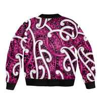 Aotearoa Maori Kowhaiwhai Sleeve Zip Bomber Jacket Mawhero Puhoro and Patiki LT9 - Polynesian Pride