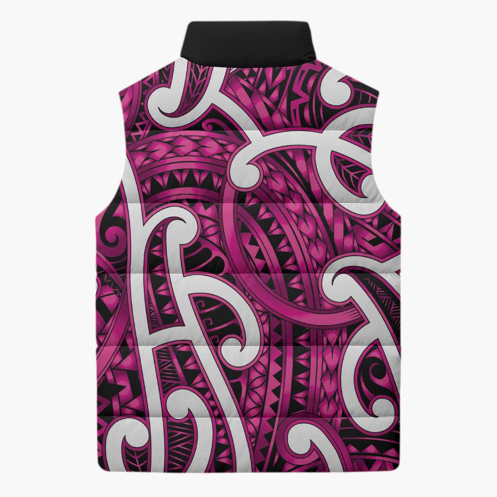 Aotearoa Maori Kowhaiwhai Sleeveless Puffer Jacket Mawhero Puhoro and Patiki LT9 - Polynesian Pride