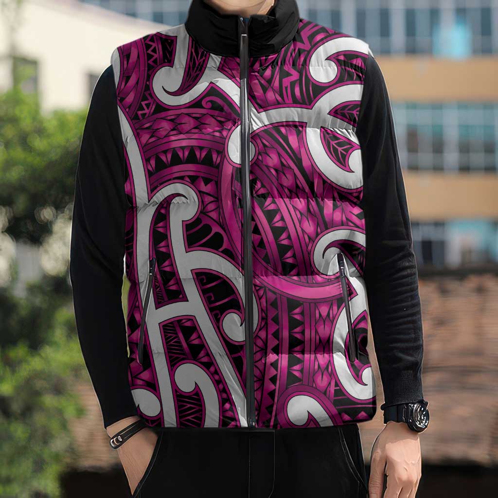 Aotearoa Maori Kowhaiwhai Sleeveless Puffer Jacket Mawhero Puhoro and Patiki LT9 - Polynesian Pride