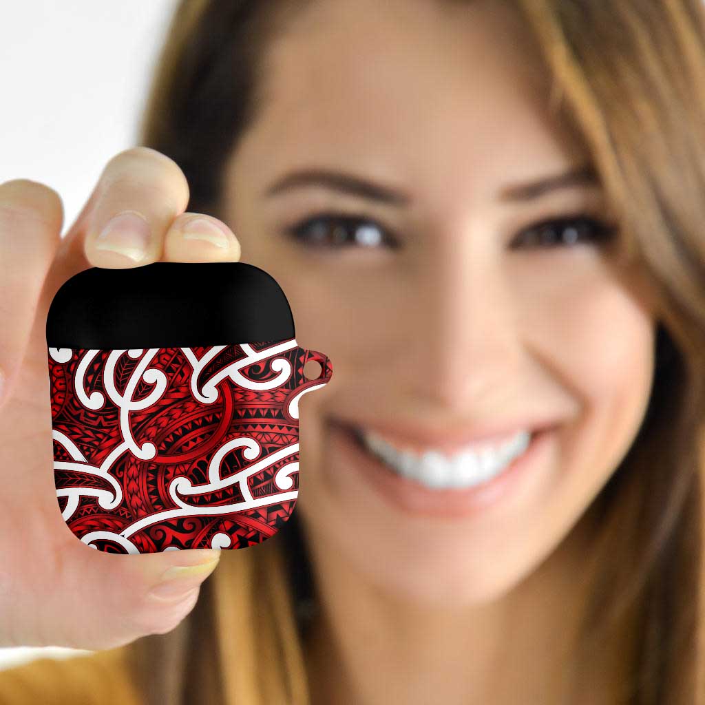 Aotearoa Maori Kowhaiwhai AirPods Case Whero Puhoro and Patiki LT9 - Polynesian Pride