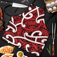 Aotearoa Maori Kowhaiwhai Apron Whero Puhoro and Patiki LT9 Red - Polynesian Pride