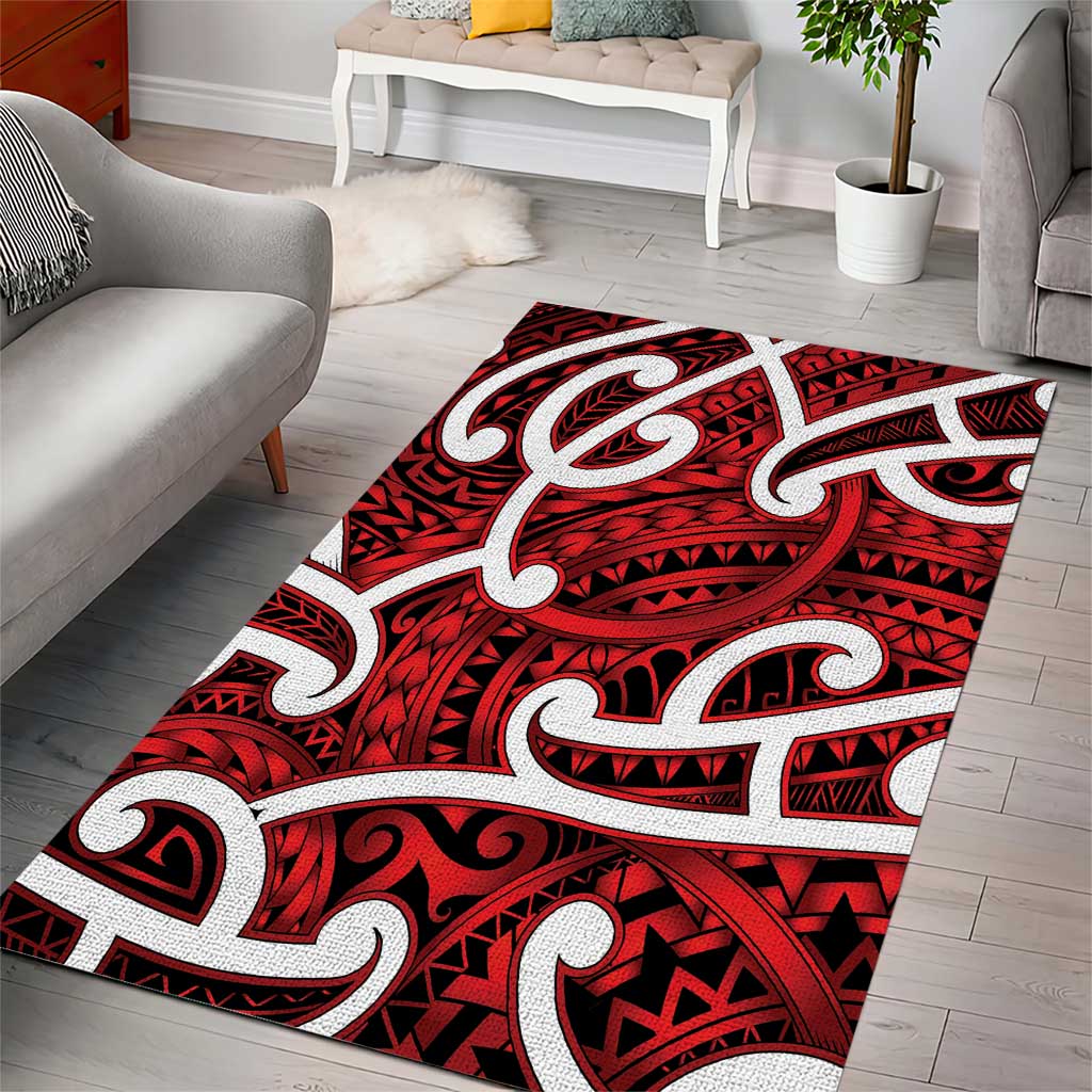 Aotearoa Maori Kowhaiwhai Area Rug Whero Puhoro and Patiki LT9 - Polynesian Pride