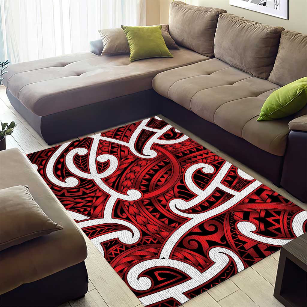 Aotearoa Maori Kowhaiwhai Area Rug Whero Puhoro and Patiki LT9 - Polynesian Pride