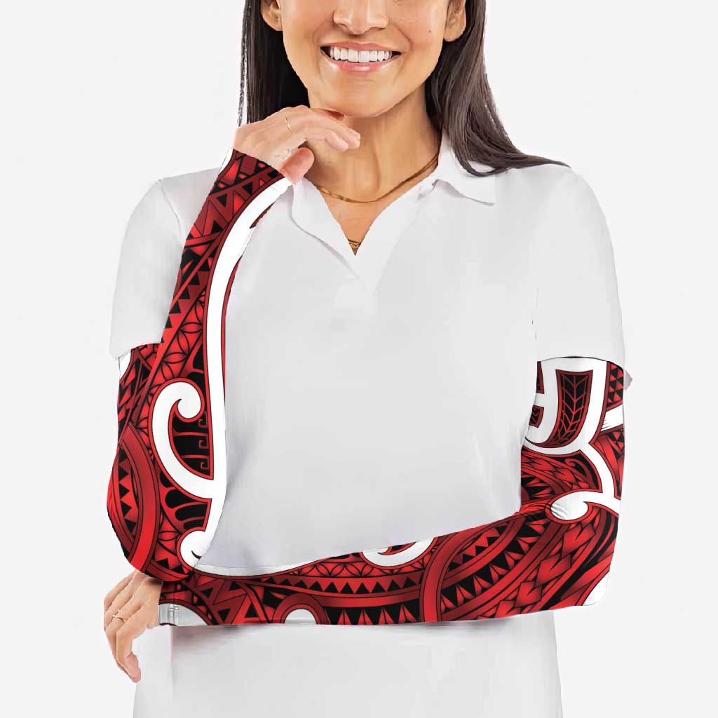 Aotearoa Maori Kowhaiwhai Arm Sleeves Whero Puhoro and Patiki LT9 - Polynesian Pride