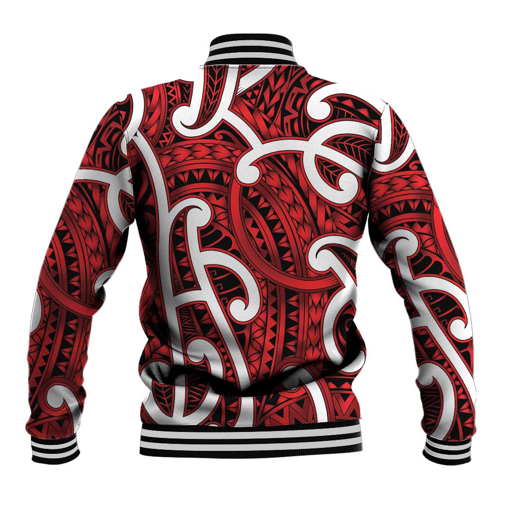 Aotearoa Maori Kowhaiwhai Baseball Jacket Whero Puhoro and Patiki LT9 - Polynesian Pride