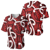 Aotearoa Maori Kowhaiwhai Baseball Jersey Whero Puhoro and Patiki