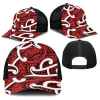 Aotearoa Maori Kowhaiwhai Baseball Net Cap Whero Puhoro and Patiki LT9 - Polynesian Pride