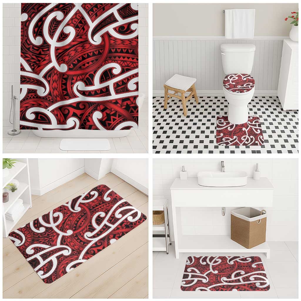 Aotearoa Maori Kowhaiwhai Bathroom Set Whero Puhoro and Patiki LT9 - Polynesian Pride