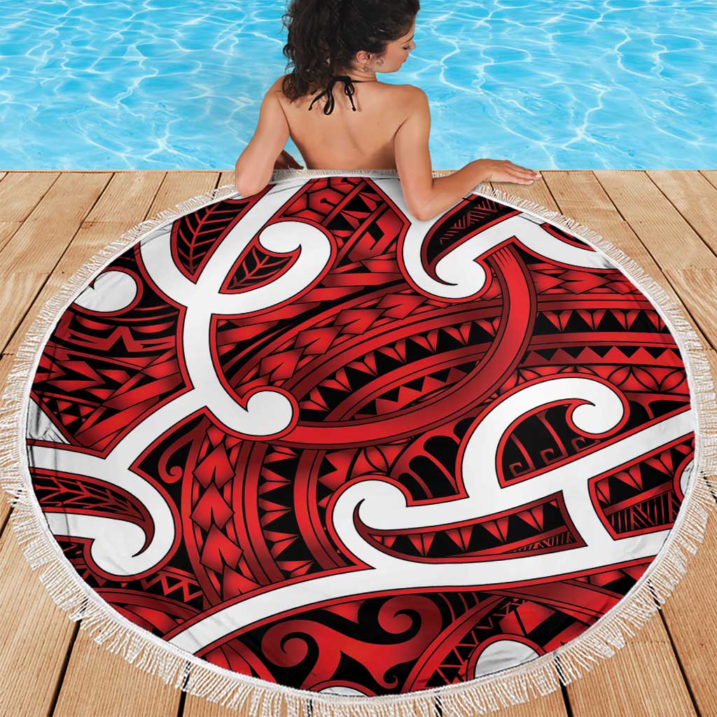 Aotearoa Maori Kowhaiwhai Beach Blanket Whero Puhoro and Patiki LT9 - Polynesian Pride