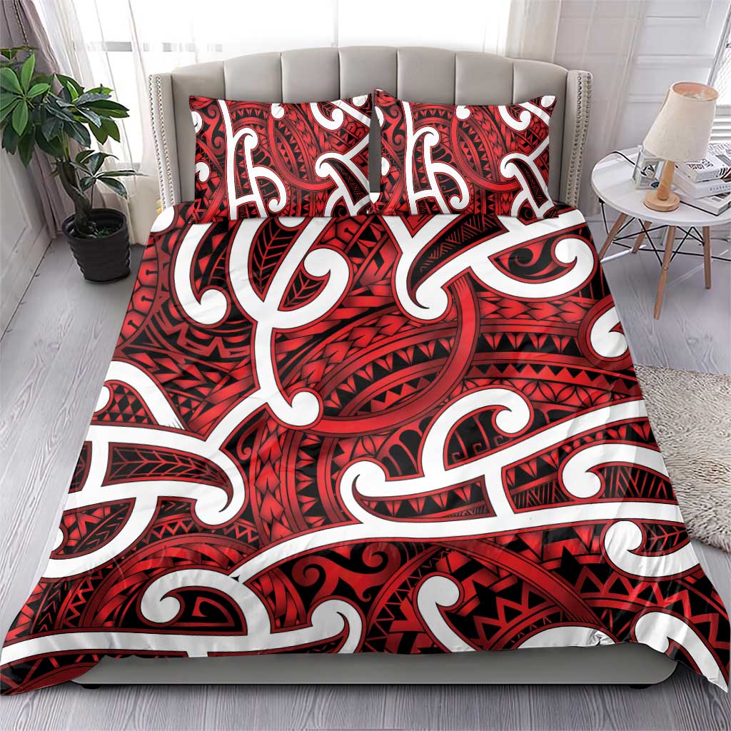 Aotearoa Maori Kowhaiwhai Bedding Set Whero Puhoro and Patiki LT9 - Polynesian Pride